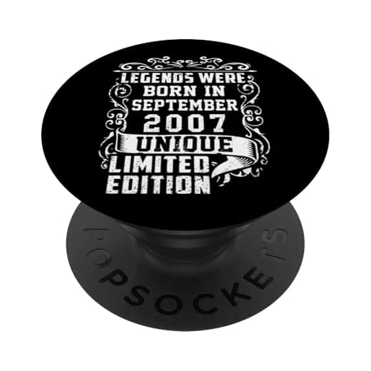 Cumpleaños Septiembre 2007 Edición Limitada Regalo Vintage PopSockets PopGrip Intercambiable