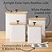 Kitchen Canisters for Countertop Set of 4 with Customizable Chalkboard Labels & Marker Pen - Big Iron Kitchen Canisters with Airtight Lids - Canisters Sets for the Kitchen - White Kitchen Canister Set
