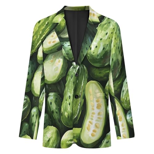 Dill Pickles Men's Slim Suit Long-Sleeve Prom Tuxedo Classic Two Button Business Jacket4