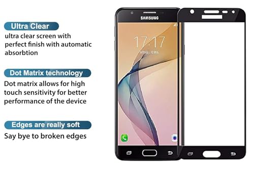 Image of HD Tempered Glass Screen Protector Compatible For Samsung Galaxy J7 (2015) With Edge To Edge Coverage And Easy Installation Kit