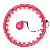 Smart Weighted Fit Hoop for Adults Weight Loss, 24 Adjustable Detachable Knots, Fitness Hoop Plus Size, 2 in 1 Abdomen Fitness Massage Hoop for Adults and Beginners