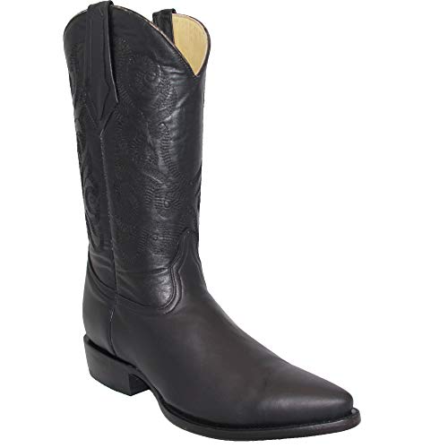 Western Shops Genuine Cowhide Leather Cabra Mens Rodeo J Toe Western Cowboy Boot