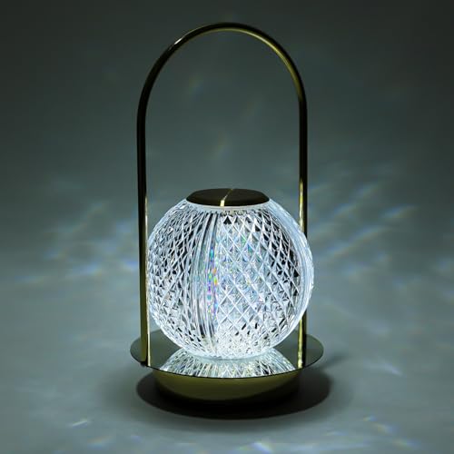 Image of Lexton Crystal Diamond Shape Table Lamp with Touch Control LED Light | Adjustable Brightness, USB Charging, Portable, Night Desk Lamp for Bedroom, Living Room, Study, Decoration,GIF | (Pack of 1)