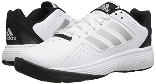 adidas Men's Cloudfoam Ilation Basketball Shoe, White/Matte Silver/Black, 8.5 M US