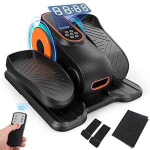 Mini Ellipsentrainer, Untertisch Elektrischer Crosstrainer mit LED-Anzeige und Fernbedienung, Ellipsen Beintrainer mit 2 Modi & 12 Einstellbaren Geschwindigkeiten, für Senioren Erwachsene