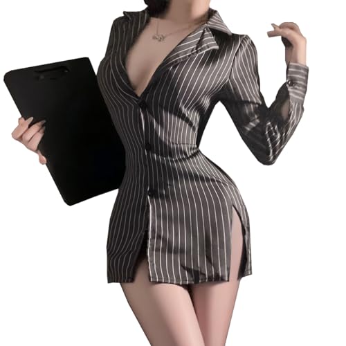 CHILIRIA Tenue de secrétaire sexy pour femmes – Lingerie coquine pour adultes, costume de bibliothécaire et d'enseignante, costume d'Halloween de jeu de rôle