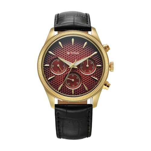 Titan Regalia Opulent Quartz Red Dial Men's Watch - NT1805YL01 - Image 2