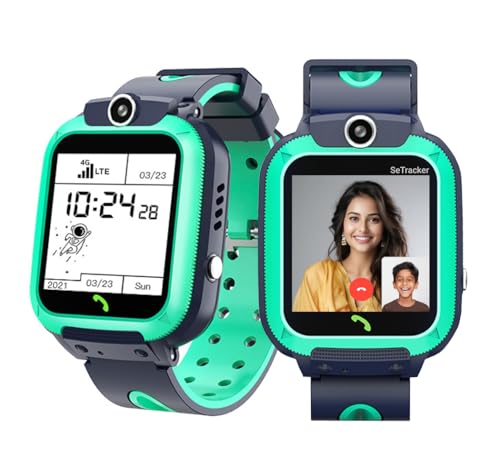Image of SeTracker Connect2Kidz 4G Lite-L2 Smart Watch for Kids - Green, Safe Voice & Video Calling 4G Smartwatch for, Girls & Boys | SOS Alerts, Watch with Free Charger PIR Sensor Light