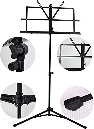 Image of Superlux Adjustable Tripod Stand with Dual Trays Height 2.5 to 4 Feet Foldable Metal Stand for Laptop, Projector, Speaker ( inchFoldable Book /Music Sheet Stand (Metal) inch)