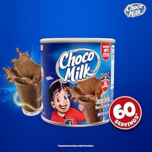 Image of Choco Milk Chocolate Milk Powder Drink Mix - Enriched with 19 Childrens Vitamins - Chocolate Powder Instant Breakfast Drinks - Powdered Drink Mix - Nutritional Drinks for Kids - 28 oz