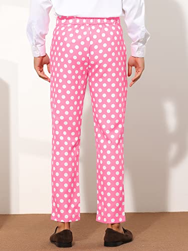 Lars Amadeus Polka Dots Dress Pants for Men's Regular Fit Flat Front Formal Printed Trousers3