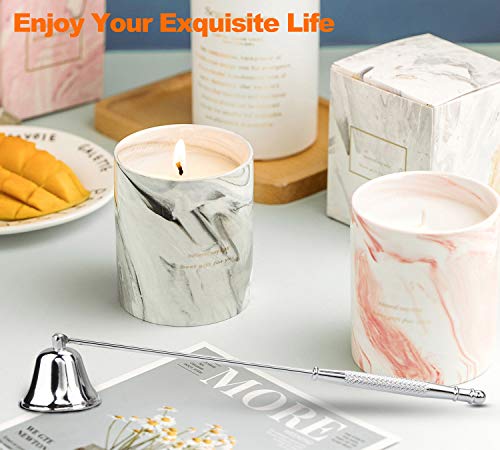 GOSGOONE Candle Snuffer, Elegant Candle Extinguisher with Long Handle, Hinged Candlesnuffers Wick Snuffer Candle Accessory for Putting Out Candle Flame Safely, Candle Stopper with Storage Bag (Silver) - Image 6