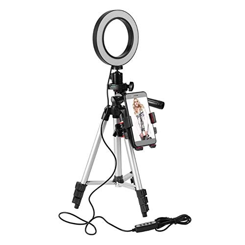 Preisvergleich Produktbild Ocamo 5,7 Zoll dimmbares LED-Ringlicht mit Fülllicht-Handyhalter