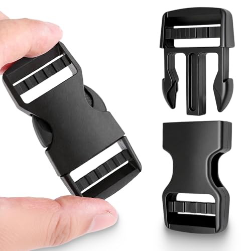 ManTangSun 6 Pack Buckles 1 Inch Quick Release Buckles Plastic Buckle Clips Dual Adjustable 1 Wide Buckle Replacement for Backpack Nylon Webbing Straps
