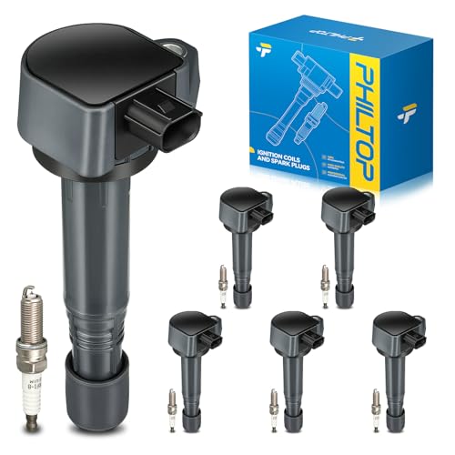 Image of PHILTOP Ignition Coil UF603 & Iridium Spark Plugs Fit for Honda Pilot | Honda Pilot 2009-2015, Acura RDX 2013-2015, Honda Ridgeline 2009-2014, Acura ZDX 2010-2013, UF603, C1624, UF624
