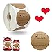 Etichetta in Carta Kraft Etichetta Homemade Carta Kraft con Amore Adesivi Adesivi Rotondi Fatti a Mano Rotolo di Etichette Decor