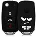 Produktbild kwmobile Autoschlüssel Hülle kompatibel mit VW Skoda Seat 3-Tasten Autoschlüssel - Schlüsselhülle Don't Touch My Key Weiß Schwarz