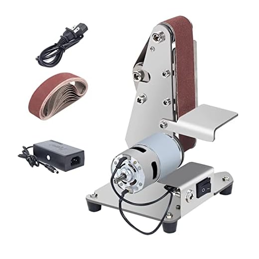 Mini Electric Belt Sander, DIY Abrasive Polishing Grinding Sanding Machine Bench Edge Sharpener Vertical Belt Sander for Metal Wood Working (775 Motor)