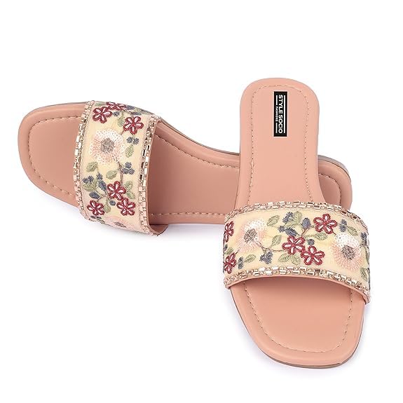 A U R A Fashion Women Ethnic Embroidered Flats Footwear for Casual Wear Party and Formal Wear A U R A Fashion Women Ethnic Embroidered Flats Footwear for Casual Wear Party and Formal Wear