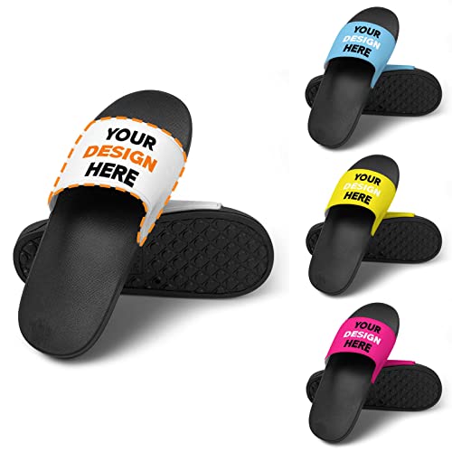Custom Slides Slippers Personalized Casual Sandals Add Your Photo Name Design Comfortable Customized Bathroom Shoes Non Slip Shower Indoor Outdoor Beach Water Fashion Sandals Open Toe for Men Women