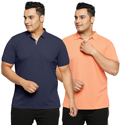 Image of Wear Your Opinion Men's Plus Size Half Sleeve Polo T-Shirt Combo (Set of 2)