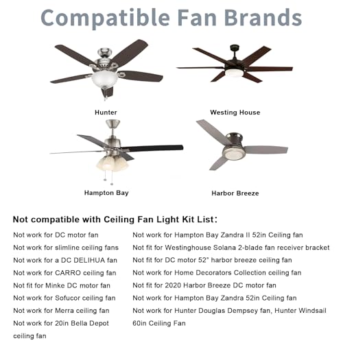 Image of Universal Smart WiFi Ceiling Fan Remote Control Kit, Compatible with Alexa, Google Assistant and Smart Life App, No Hub Required DIMMER