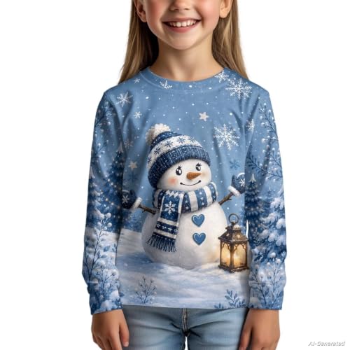 Image of Renewold Boys Girls Tees Kids T-Shirt Long Sleeve Crewneck T Shirts Casual Athletic Tops Clothing for Home School Travel