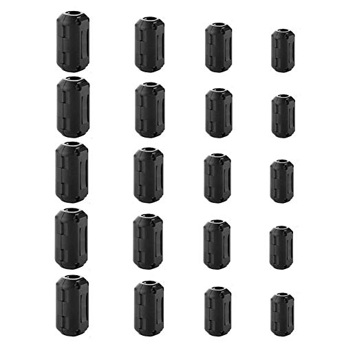 XShine Pack of 20 Clip-on Ferrite Ring Core Black RFI EMI Noise Suppressor Cable Clip for 5mm/7mm/9mm/13mm Diameter Cable XShine Pack of 20 Clip-on Ferrite Ring Core Black RFI EMI Noise Suppressor Cable Clip for 5mm/7mm/9mm/13mm Diameter Cable