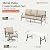 MIXPATIO Patio Furniture Set 4 pcs, Metal Outdoor Patio Furniture, 3-Seat Sofa, 2 Swivel Chairs, Metal Coffee Table and 5.75" Extra Thick Cushion, Patio Conversation Set,Beige