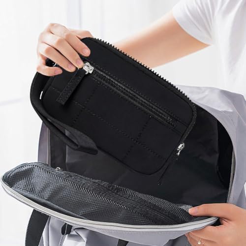 Wristlet Wallets for Women Nylon Quilted RFID Wallet with 3 Zipper Purse for Travel Credit Card Holder Phone Organizer3