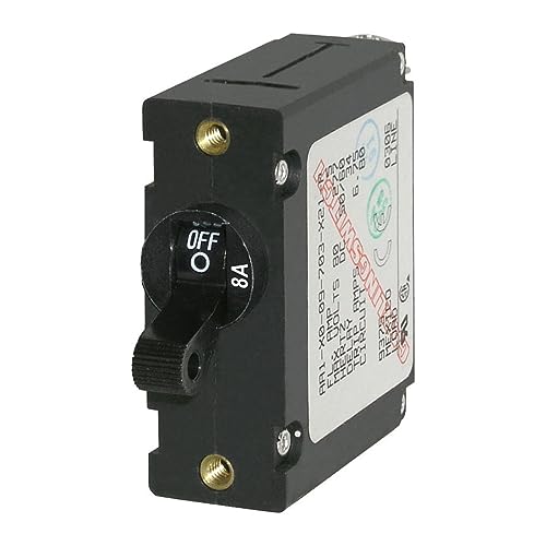 Blue Sea Systems A-Series Black Toggle Single Pole 8A Circuit Breaker -  7347