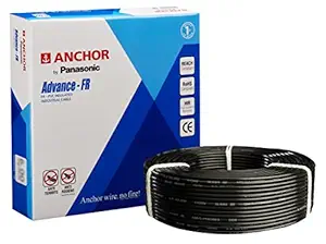 Anchor by Panasonic Advance Fire Retardant 2.5 Sq mm Electrical Wire | High Voltage 90 Meter Power Wire |? 1100V Electrical Wire (Black)