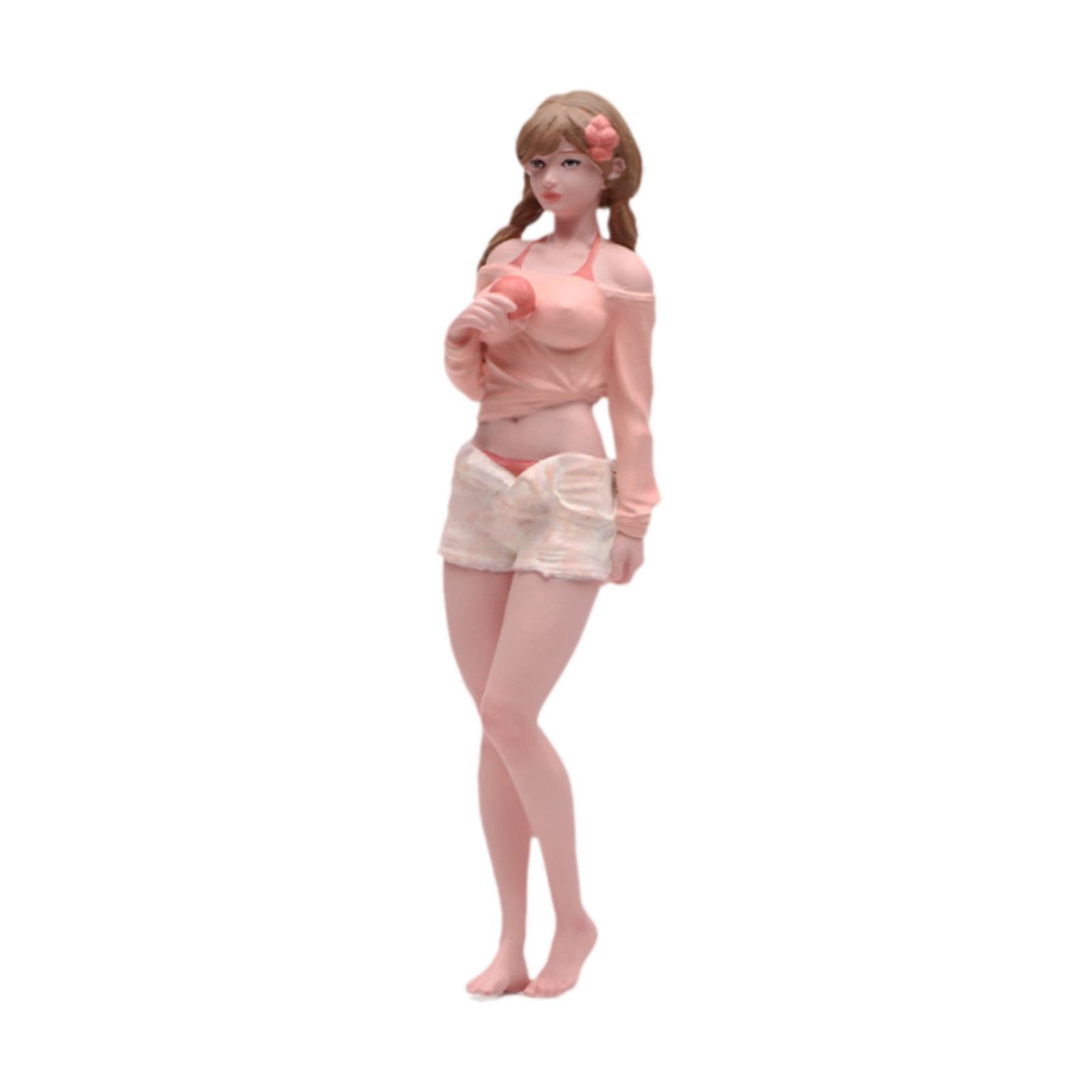 Figura in Miniatura, Figura di Bambina, Modello di Scena in Resina Dipinto a Mano, Miniature di Persone Minuscole, Rappresentazione Realistica per, da 1 a 24