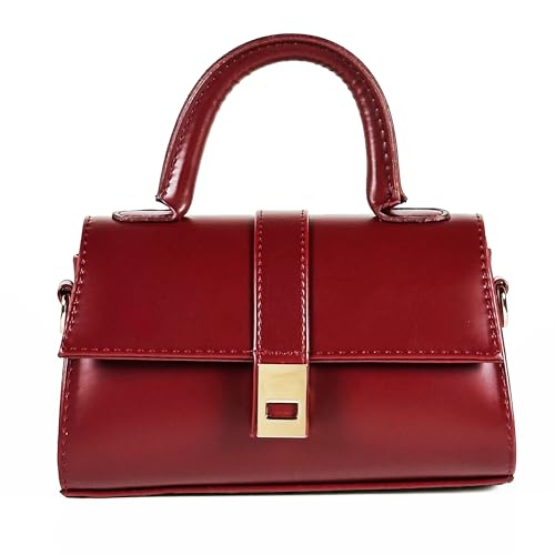 MOON CANTA Mini Crossbody Bag for Women – Small Faux Leather Shoulder Purse with Gold Lock, Elegant Design for Daily Use