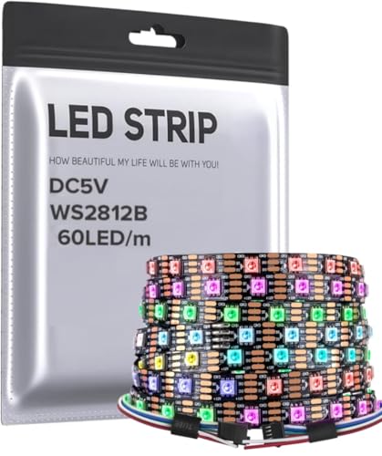 Image of WS2812B RGB Individually Addressable Pixel LED Strip-5M (16.4ft) - 60 LEDs /m - DIY Projects, Lighting Effects [Needs 5V Adaptor & a Controller to Work] (WS2812B Strip ONLY)