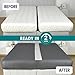 EPHEDORA 3-in-1 Fitted Sheet Attached Bed Bridge Twin (XL) to King Converter Kit with Sheet Strap Set | Split King Gap Filler for Adjustable Bed | Grey