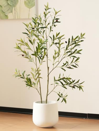 Bennbari 観葉植物 フェイク 150cm オリーブの木 フェイクグリーン 大型 人工観葉植物 光触媒 造花 室内 観葉樹 インテリア フェイク植物 水やり不要 人工観葉樹 屋内 飾り用 観覧植物 簡単保? オフィス ホテル おしゃれ お祝い (A