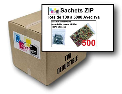 lot de 500 Sachets 150 x 200 mm fermeture zip Transparent. Sachet fermeture zip 15 x 20 cm 50u sac plastique compatible alimentaire et congélation de marque...