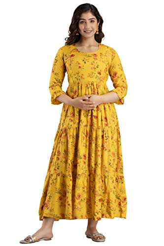 Image of New Elite Rayon Anarkali Maternity Feeding Kurti with Both Side Zipper