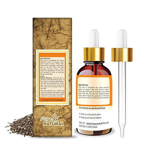 Image of Crysalis Chia Seed(Salvia Hispanica) Oil|100% Pure & Natural Undiluted Carrier Oil Organic Standard For Skin & Haircare|Restores Skin'S Moisture Barrier, Reduces Aging Signs - 30Ml With Dropper