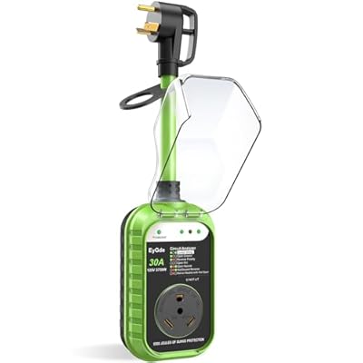 EyGde RV Surge Protector 30 Amp, RV Circuit Analyzer with Waterproof Cover, RV Accessories Power Voltage Protection Guard for Camper Travel Trailers