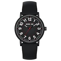 GOLDEN HOUR Waterproof Nurse Watch for Medical Professionals, Unisex - Analog Display, 24 Hour with Second Hand, Colorful Silicone Band in All Black — image 2