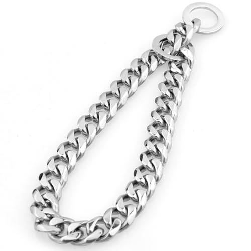 Hundehalsband mit Kette, 55, 9 cm lang, ausgehöhltes Chokerhalsband für Hunde, lustige DIY-Hundekette in Silber, Edelstahl-Kettenhalsbänder für große Hunde, Rottweiler-Halsband für Tierliebhaber