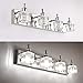 PRESDE 4 Lights Bathroom Light Fixtures Over Mirror Crystal Modern Vanity Light for Bathroom LED Chrome Bath Wall Lighting