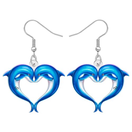 Dolphin cadeaux pour maman et fille : boucles d'oreilles pendantes acrylique