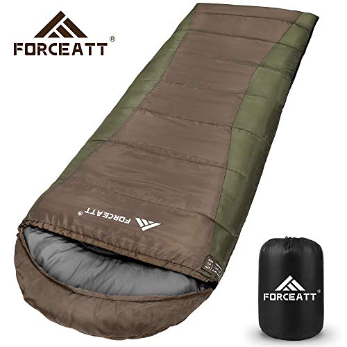 Forceatt Schlafsäcken,Temperatur Verwenden 41 °F-68 °F,Geeignet für 2-3 Jahreszeiten,Rucksackschlafsack für Erwachsene und Kinder,Leicht und Dünn,Gewicht 1376 g,Geeignet für Camping im Freien