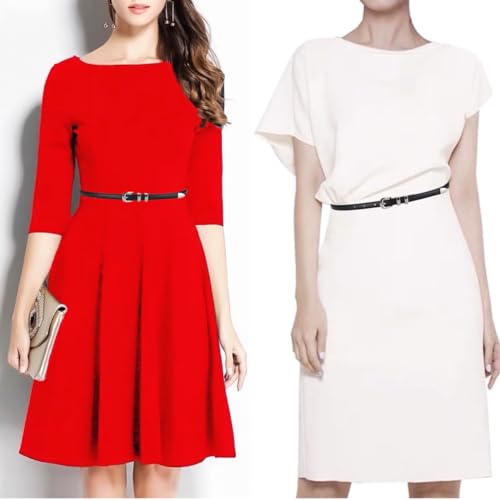 Women's Skinny Western Leather Belt Dress Pants Waist Belt Silver Chrome Buckle Leather Soft Waistband3