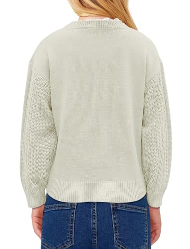 Girls Sweaters Crewneck Long Sleeve Kids Sweater Fall Winter Chunky Knit Pullover Jumper 5-143