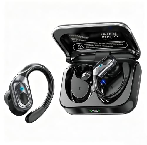 Image of sajawass Wireless Earbuds, Sports Bluetooth Headphones, 75Hrs Playtime Ear Buds with LED Power Display, Noise Canceling Headset, IPX7 Waterproof Earphones for Workout /Running