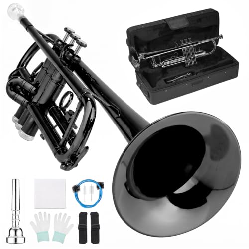 LeSage Bb Standard Trumpet Set for Beginner, Brass Student Trumpet Black